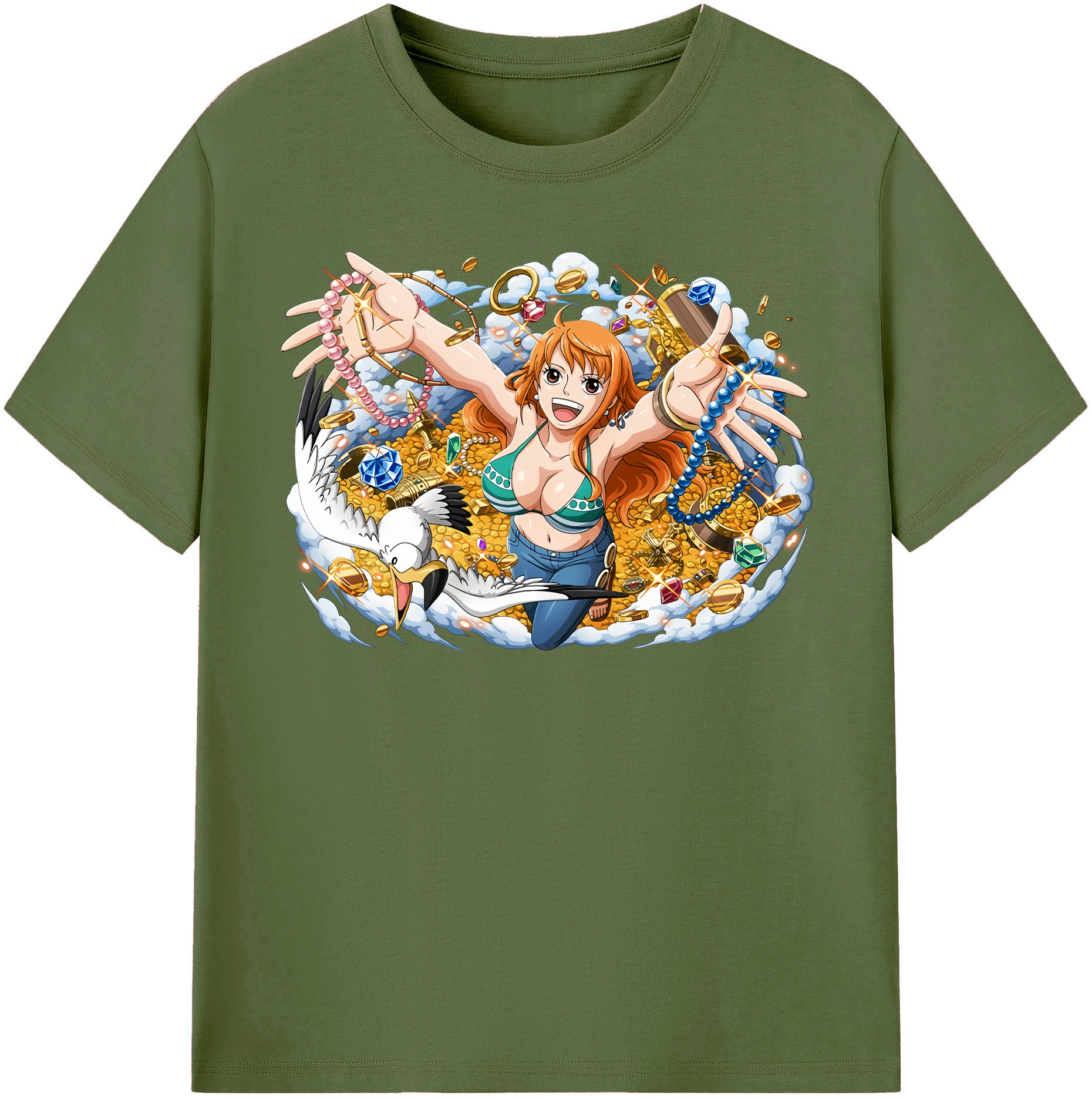ワンピース ナミ ONE PIECE Nami 綿100％半袖Tシャツ（フロントプリント）